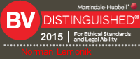 Martindale-Hubbell | BV Distinguished | 2015 | For Ethical Standards and Legal Ability | Norman Lemonik