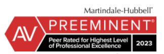 Martindale Hubbell | AV Preeminent | Peer rated for highest level of professional excellence | 2023
